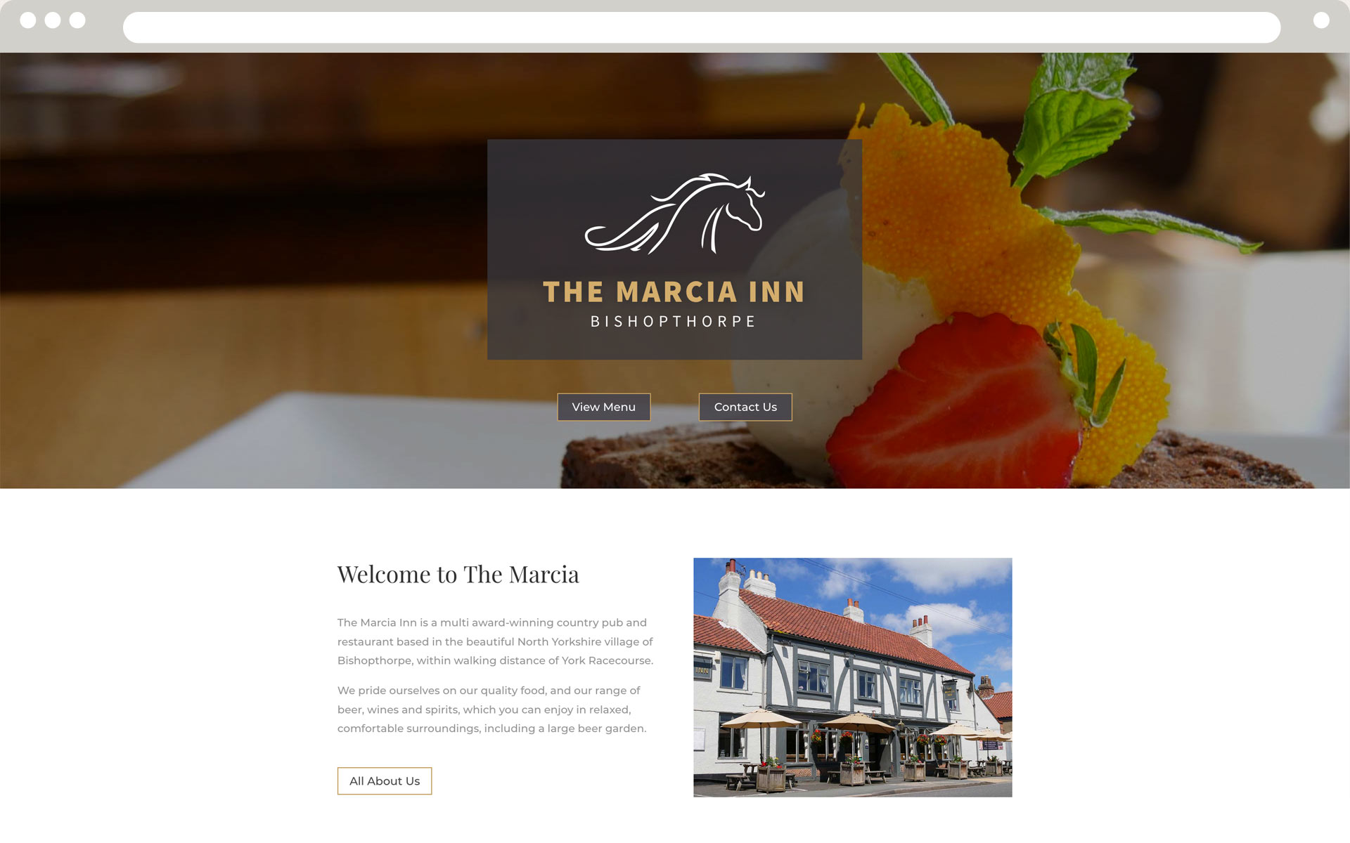 Marcia Inn Homepage - Desktop View