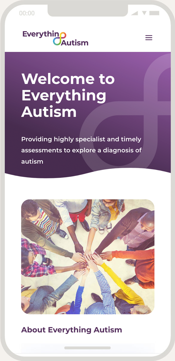 Everything Autism Website on mobile